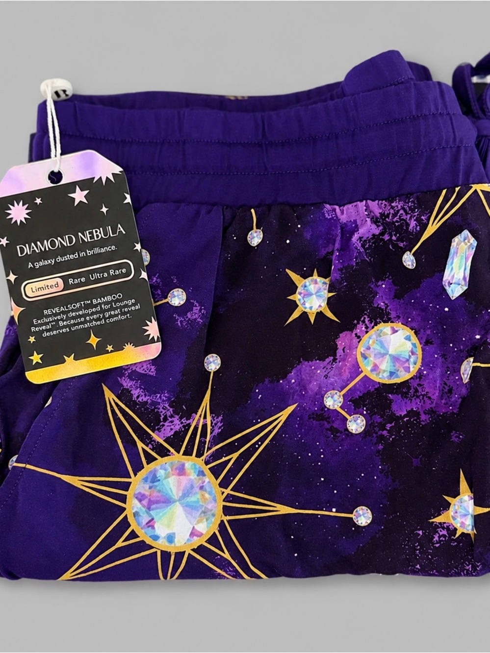 Bomb Party OBSIDIA Lounge Reveal Bamboo Joggers Size 3X Diamond Nebula Print NWT